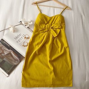 NWT Gold Yellow Linen Bow Dress
